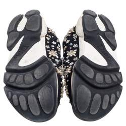 Pre Owned Dior Black Mesh Fusion Embellished Low Top Sneakers Size 37