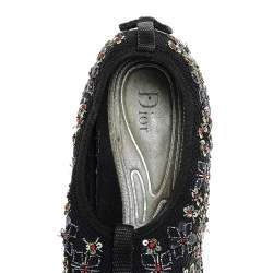 Pre Owned Dior Black Mesh Fusion Embellished Slip On Sneakers Size 40