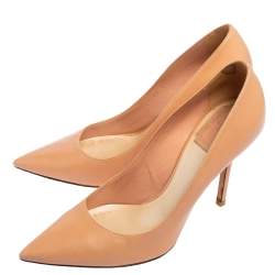 Dior Beige Leather Cherie Pointed Toe Pumps Size 36