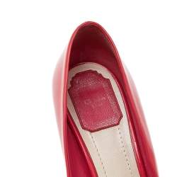 Dior Pink Patent Leather Wedge Peep Toe Pumps Size 40.5