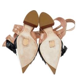 Dior Tri Color Patent Leather Conquest Ankle Wrap Sandals Size 40
