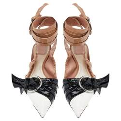 Dior Tri Color Patent Leather Conquest Ankle Wrap Sandals Size 40