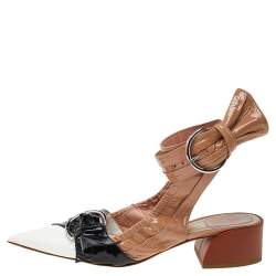 Dior Tri Color Patent Leather Conquest Ankle Wrap Sandals Size 40