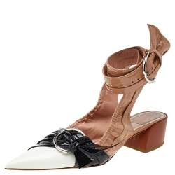 Dior Tri Color Patent Leather Conquest Ankle Wrap Sandals Size 40