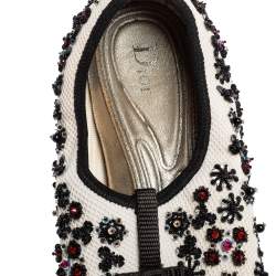 Pre Owned Dior White Mesh Fusion Embellished Slip On Sneakers Size 39.5