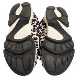 Pre Owned Dior White Mesh Fusion Embellished Slip On Sneakers Size 39.5