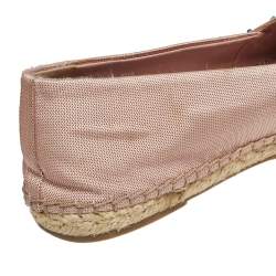 مملوكة مسبقًا Dior Pink Canvas Embellished Espadrille Ballet Flats Size 40