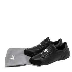 Dior Black Leather and Suede Low Top Sneakers Size 37.5