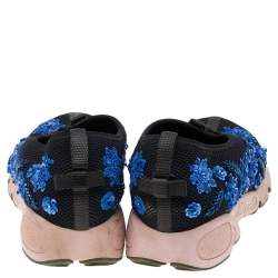 Pre Owned Dior Black Mesh Embellished Fusion Slip On Sneakers Size 36