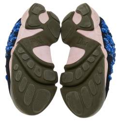 Pre Owned Dior Black Mesh Embellished Fusion Slip On Sneakers Size 36