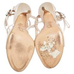 مملوكة مسبقًا صندل ديور ساتان وردي بسيور مقاس 37.5