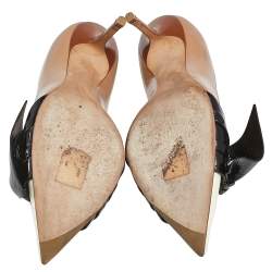 Pre Owned Dior Multicolor Patent Leather Buckle Pointed Toe Pumps Size 37