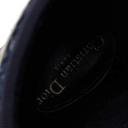 Pre Owned Dior Blue Oblique Velvet Chez Moi Dior Granville Ankle Boots Size 38.5