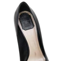 Pre Owned Dior Black Leather Miss Dior Peep Toe Platform Pumps Size 40.5