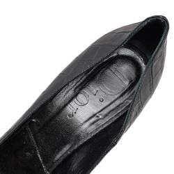 Pre Owned Dior Black Croc Embossed Leather Pointed Toe Pumps Size 41