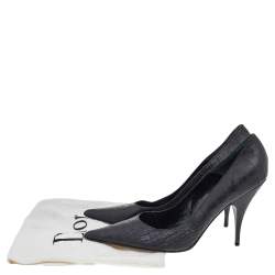 Pre Owned Dior Black Croc Embossed Leather Pointed Toe Pumps Size 41
