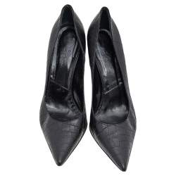 Pre Owned Dior Black Croc Embossed Leather Pointed Toe Pumps Size 41