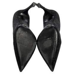 Pre Owned حذاء كعب عالي ديور سويدي غليتر أسود قصة غير متماثلة مقدمة مدببة مقاس 41 