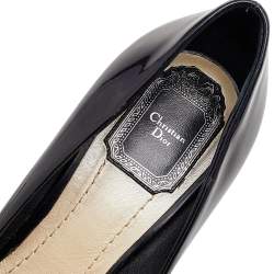Pre Owned Dior Black Leather Almond Toe Platform Pumps Size 39