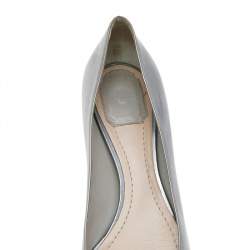 Dior Metallic Silver Leather And PVC Pointed Toe Pumps Size 40