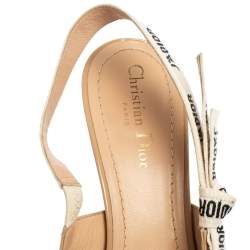 Dior Beige Patent Leather J'Adior Slingback Sandals Size 41