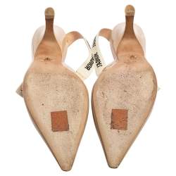 Dior Beige Patent Leather J'Adior Slingback Sandals Size 41