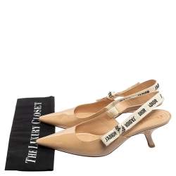 Dior Beige Patent Leather J'Adior Slingback Sandals Size 41