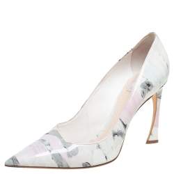 Dior Multicolor Printed Patent Leather Pointed-Toe Pumps Size 40 