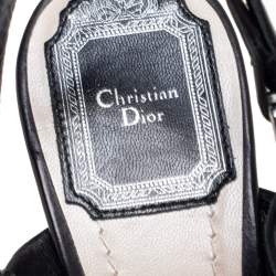 Dior Black Leather Wedge Sandals Size 37