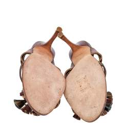 Pre Owned Dior Brown Leather Tassel Slide Sandals Size 39