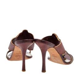Pre Owned Dior Brown Leather Tassel Slide Sandals Size 39