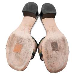 مملوكة مسبقًا Dior Multicolour Canvas D-way Slide Sandals Size 37.5