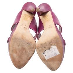 Dior Plum Leather Slide Sandals Size 37