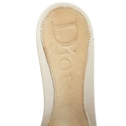Dior Cream Canvas And Leather Diorissimo  Mules Size 38.5