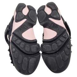 Pre Owned حذاء رياضي ديور فيوجن قماش مزخرف ترتر وكريستال أسود مقاس 37