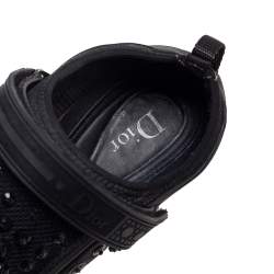 Pre Owned حذاء رياضي ديور فيوجن قماش مزخرف ترتر وكريستال أسود مقاس 37