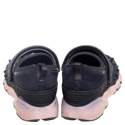 Pre Owned حذاء رياضي ديور فيوجن قماش مزخرف ترتر وكريستال أسود مقاس 37