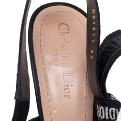 مملوكة مسبقًا Dior Black Mesh And Suede J'adior Pointed Toe Slingback Sandals Size 39