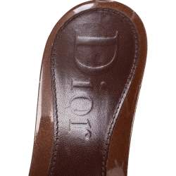 مملوكة مسبقًا Dior Brown Crocodile Leather Wooden Clog Slide Sandals Size 38