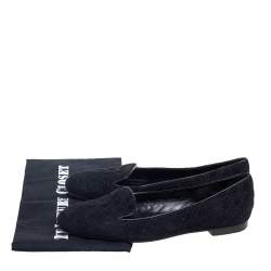 Pre Owned Dior Black Cannage Suede Slip On Loafers Size 40