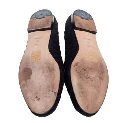 Pre Owned Dior Black Cannage Suede Slip On Loafers Size 40