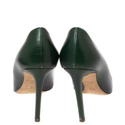 Pre Owned Dior Blue/Green Leather Round Toe Pumps Size 39.5