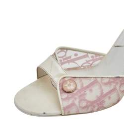 Dior White Monogram PVC And Patent Leather Clog Slide Sandals Size 35.5