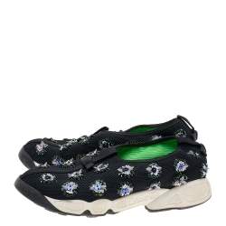 Pre Owned Dior Black Mesh Embellished Fusion Slip On Sneakers Size 38