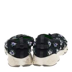 Pre Owned Dior Black Mesh Embellished Fusion Slip On Sneakers Size 38