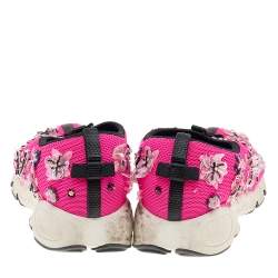Pre Owned Dior Pink Mesh Embellished Fusion Slip On Sneakers Size 39