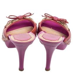 Dior Pink Patent Leather Slide Sandals Size 39.5