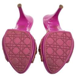 Dior Pink Patent Leather Slide Sandals Size 39.5