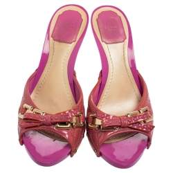 Dior Pink Patent Leather Slide Sandals Size 39.5