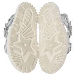 Pre Owned صندل فلات ديور جلد فضي فيلكرو مقاس 39